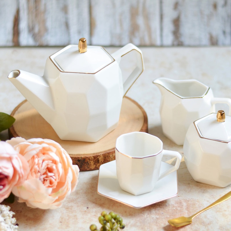 Modern Tea Set White
