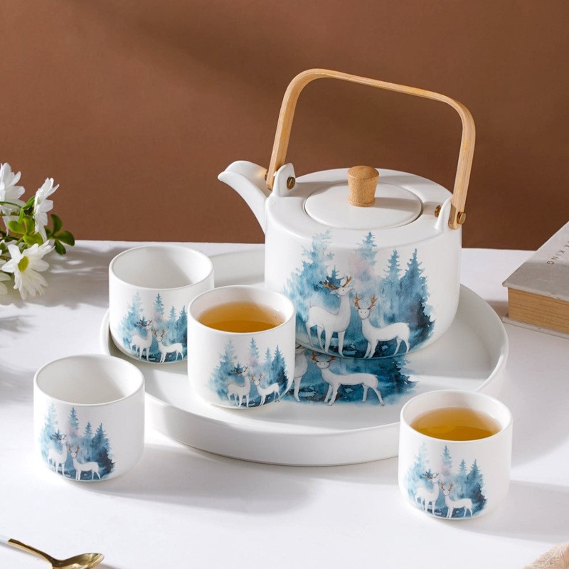 White Teapot Set