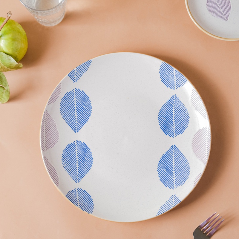 House of Eden Patterned Leaf Dinner Plate 11 Inch