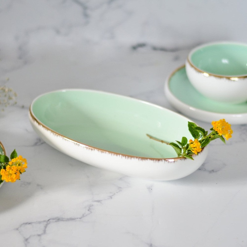 Oval Bowl Mint 600 ml