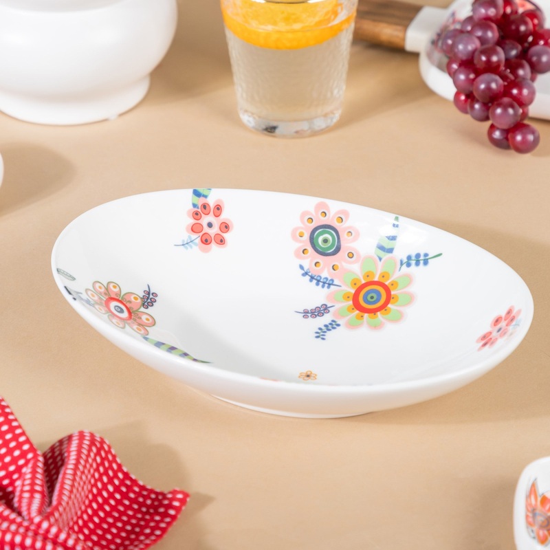 Oval Floral Bowl
