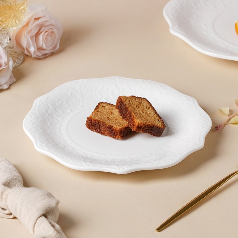 Serena Pearly White Snack Plate 8.5 Inch