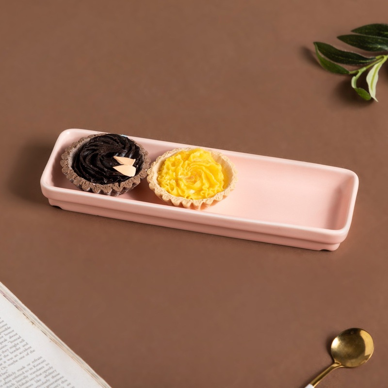 Sleek Pink Long Plate 9 Inch