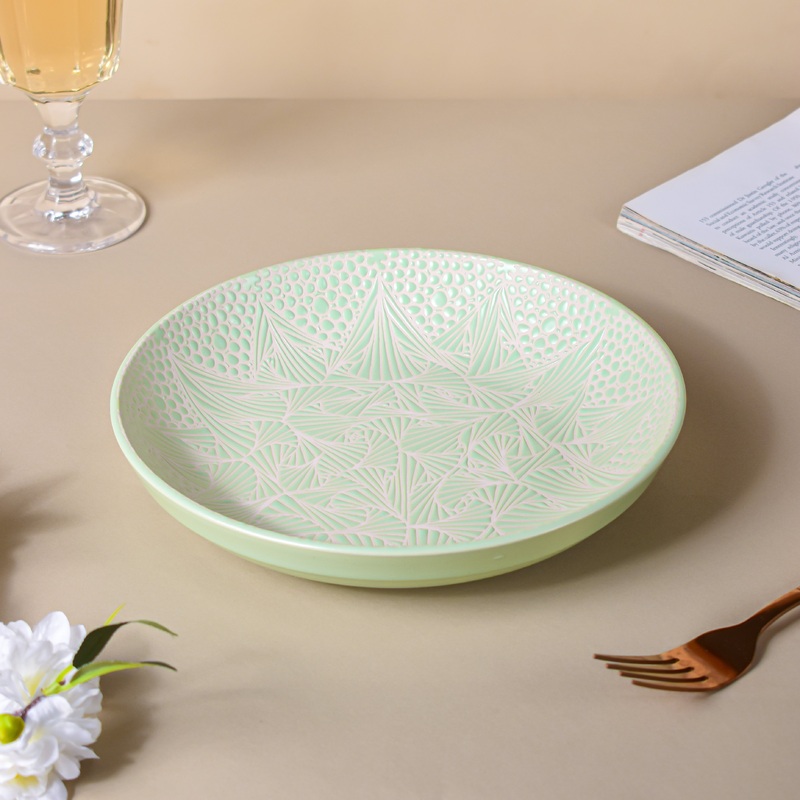 Springfield Green Textured Pasta Plate 8 Inch