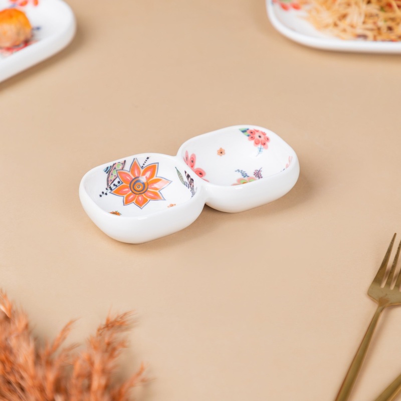 Two Section Floral Bowl