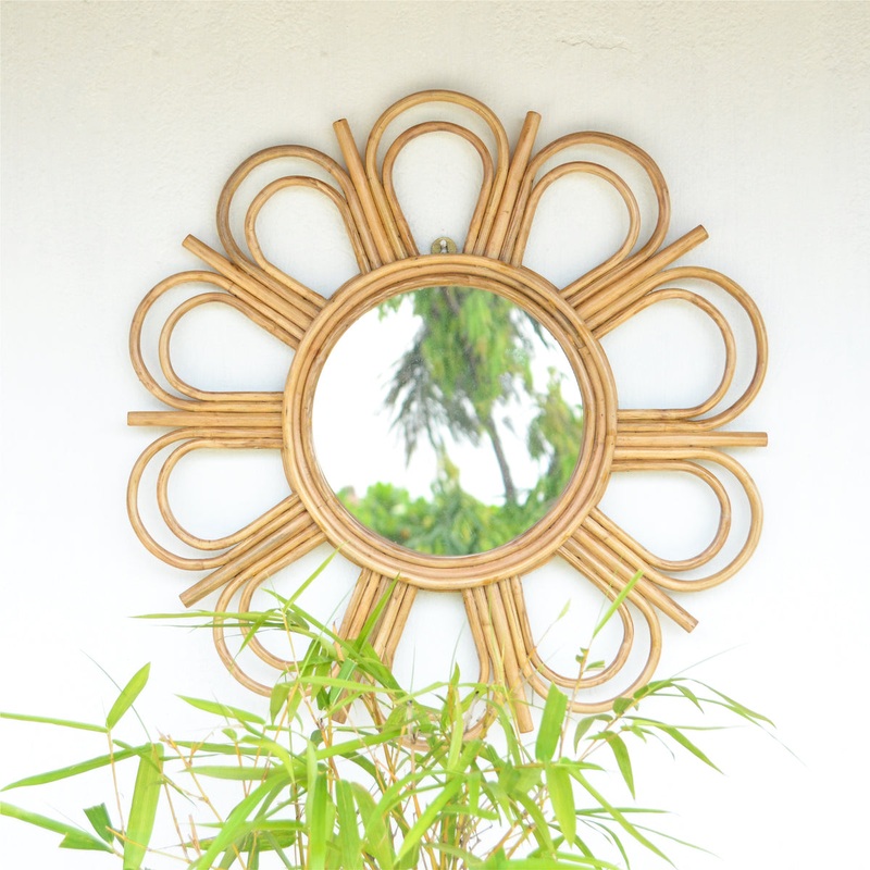 Cane Flower Mirror