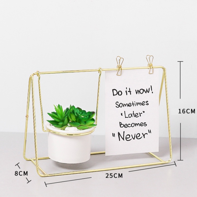 Frame Planter Gold with Plants