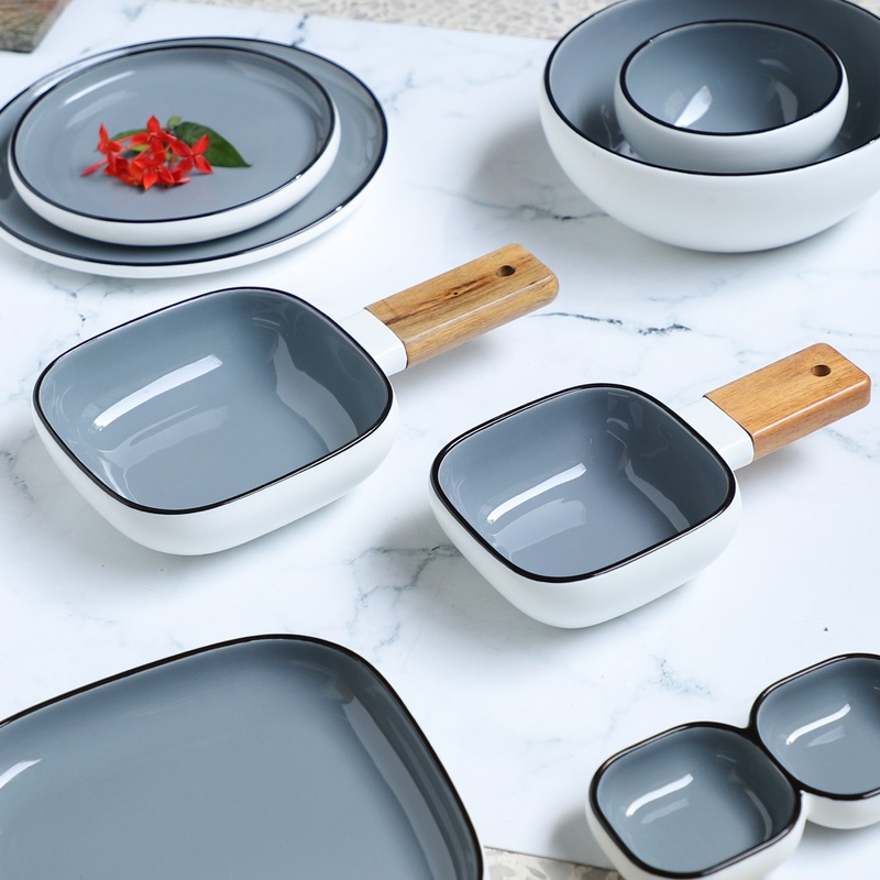 Grey Bowl with Handle L