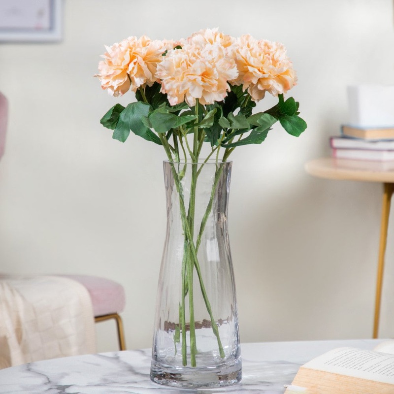 Peony Artificial Flower Peach Set Of 5