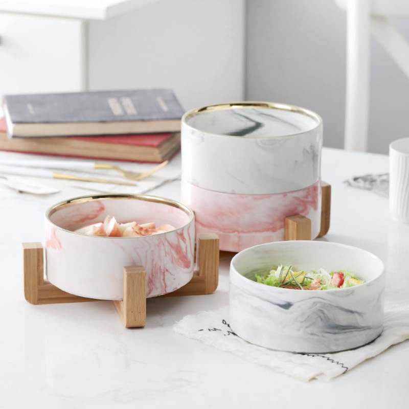 Pink Marble Bowl with Stand