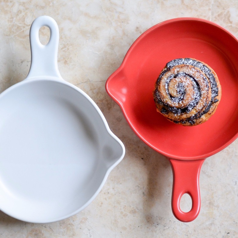 White Ceramic Dish With Handle