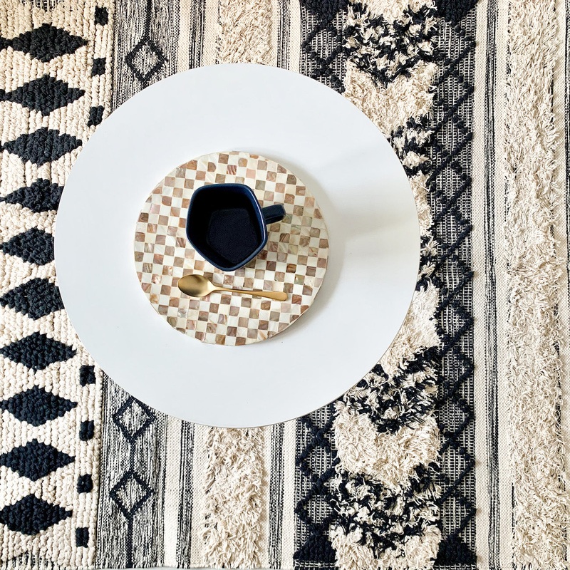 BOHO Avery Hand Woven Rug - Black & Beige