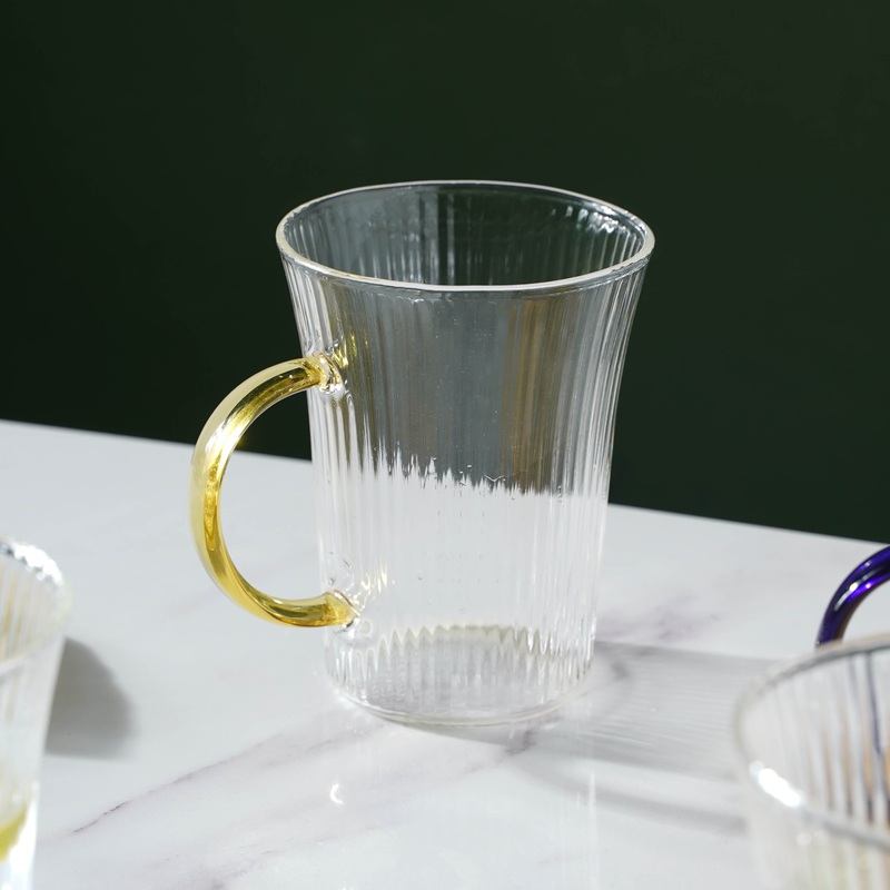 Lined Glass Tea Cup Set Of 2