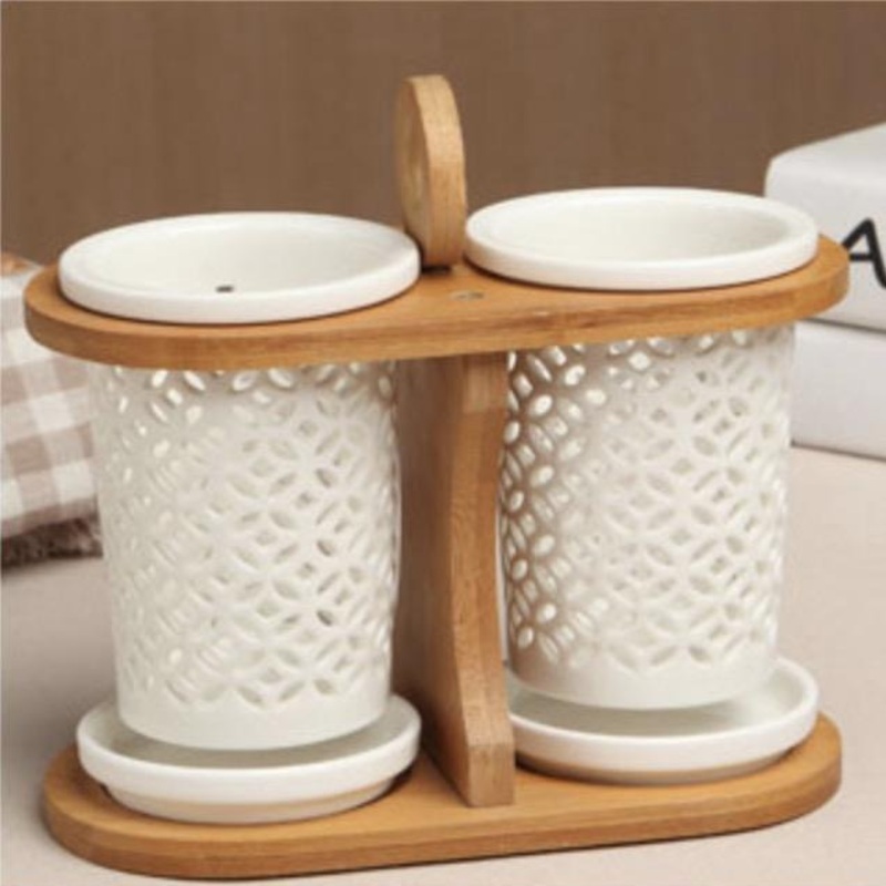 White Cutlery Holder