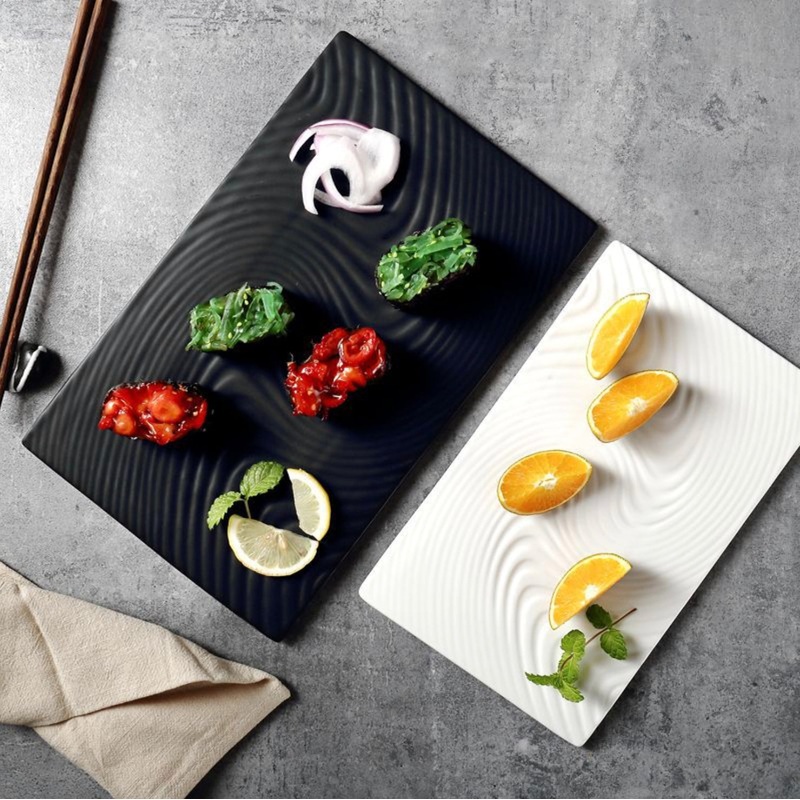 White Serving Plate Texture Small
