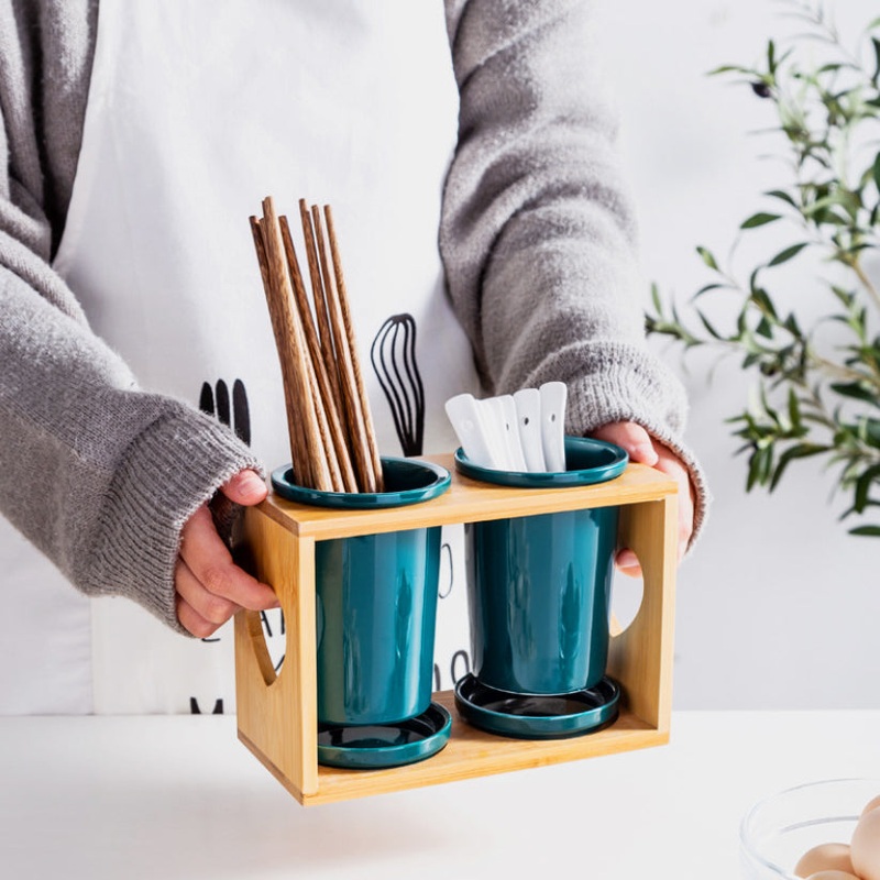 Wooden Cutlery Stand