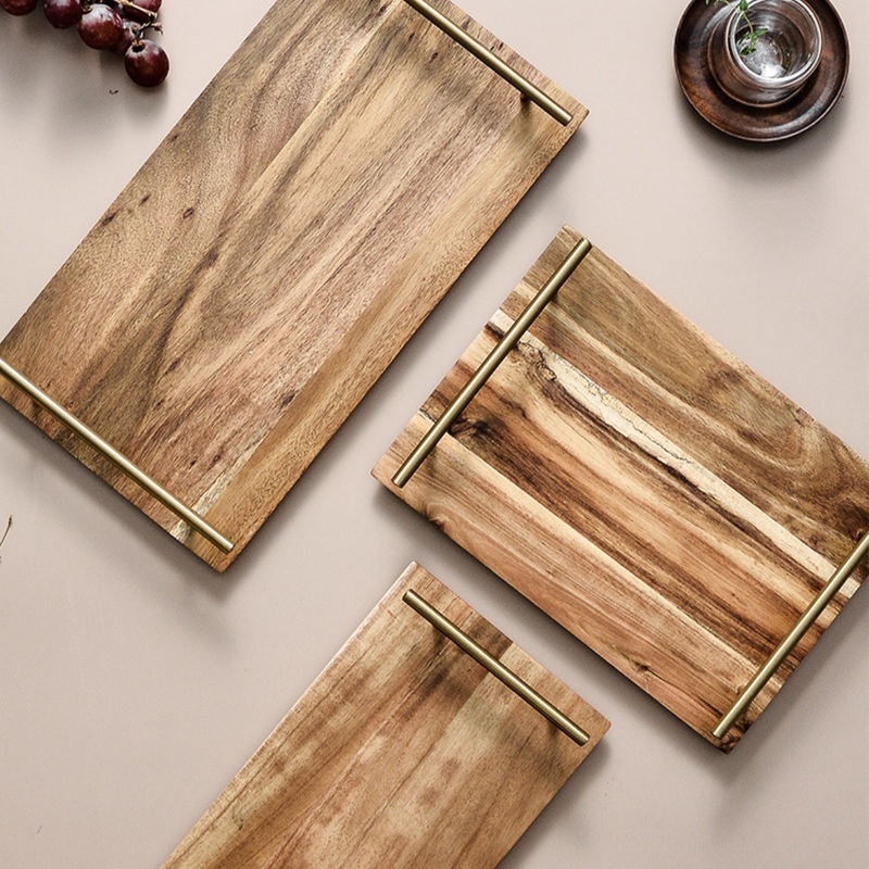 Wooden Serving Tray With Handle