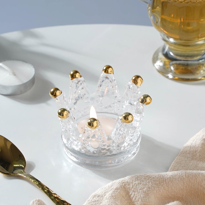 Crystal Glass Decor Accent Set of 2