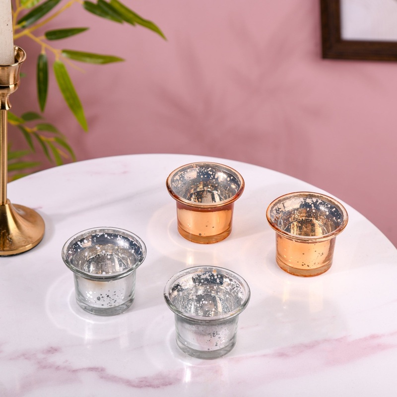 Shiny Tea Light Holder Set of 2