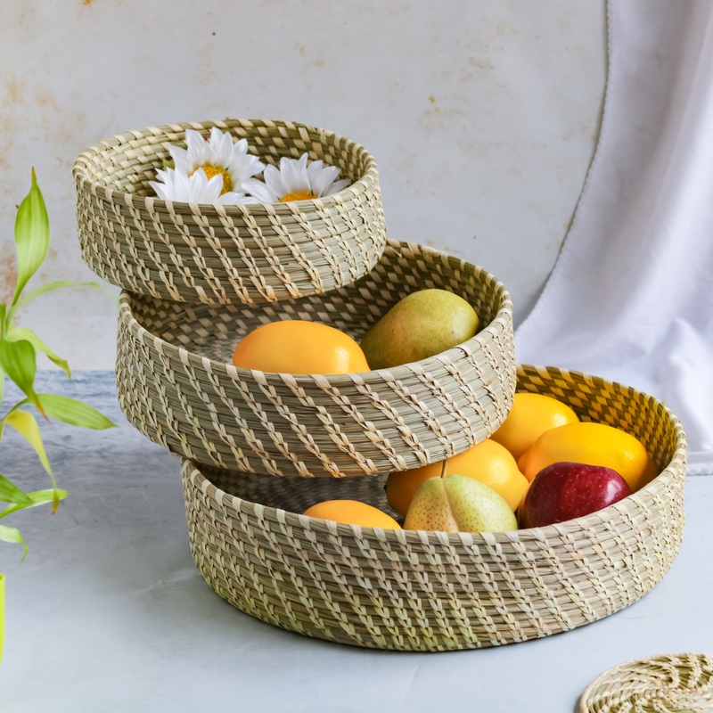 Wicker Storage Basket Set of 3