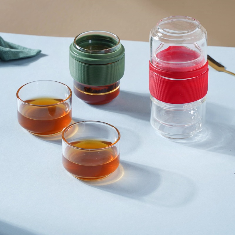 Glass Travel Teapot Set