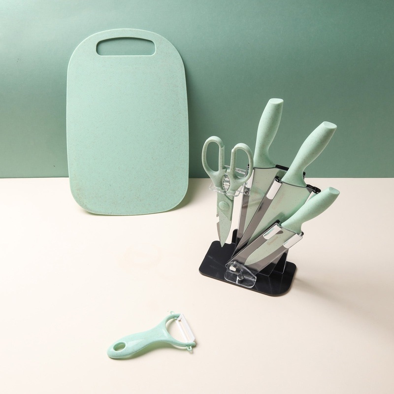 Knife Block Set - Green