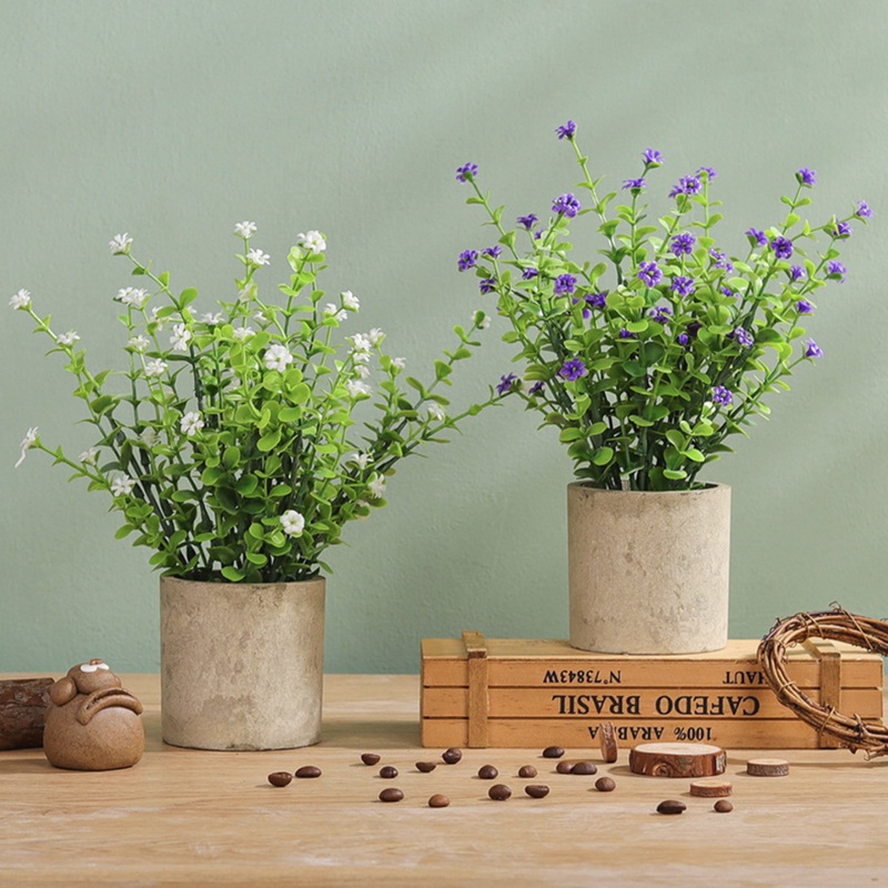 Pot With Faux Flowers