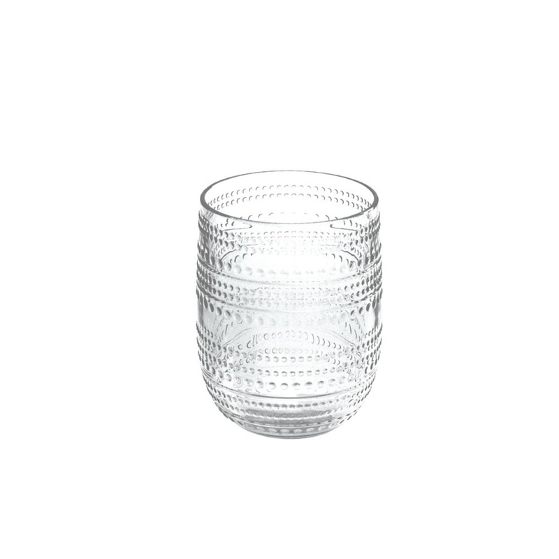 Beaded Acrylic Stemless Glass