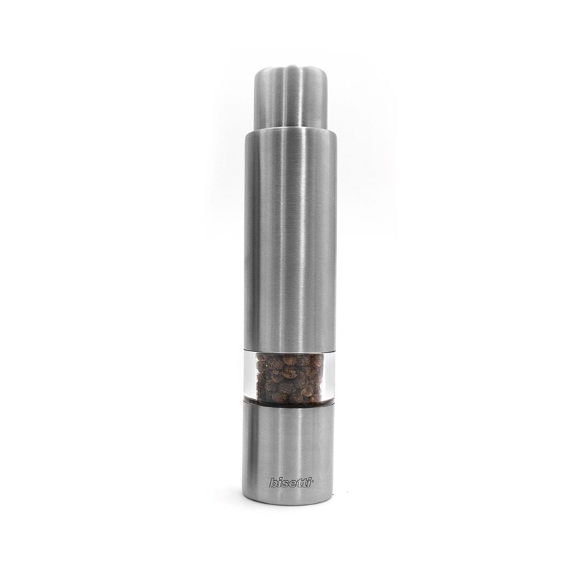 Bisetti 'Push' Pepper Mill - Stainless Steel