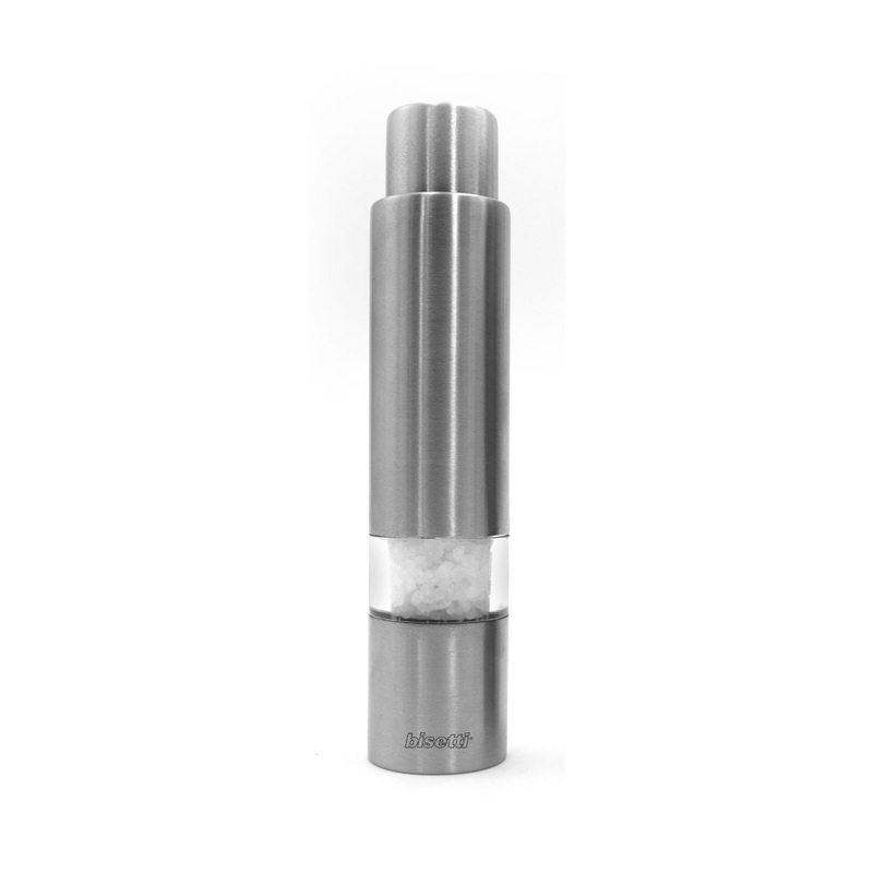 Bisetti 'Push' Salt Mill - Stainless Steel