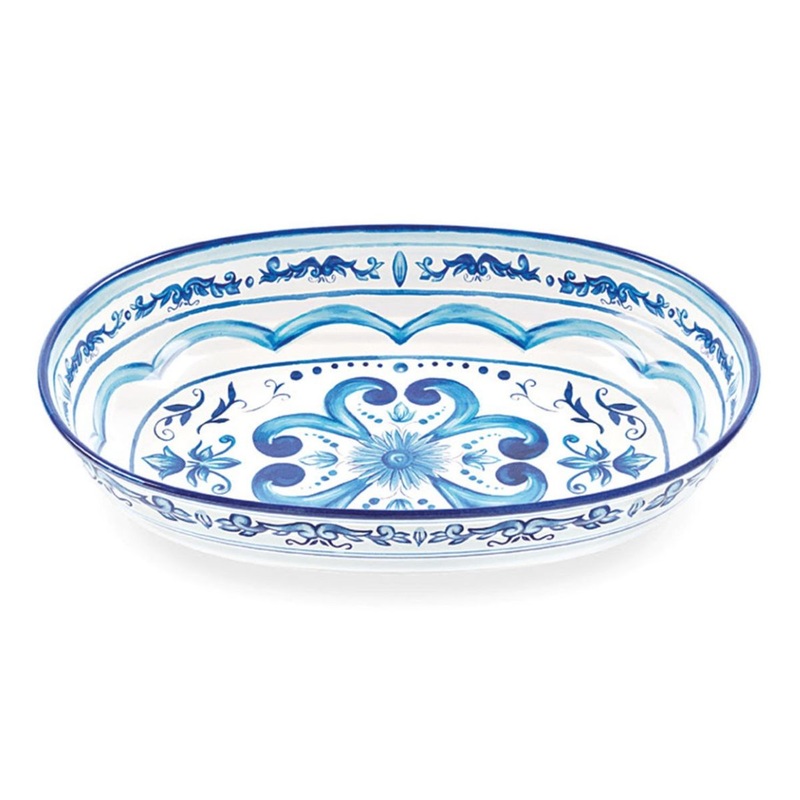Guzzini Blues Melamine Oval Serve Bowl