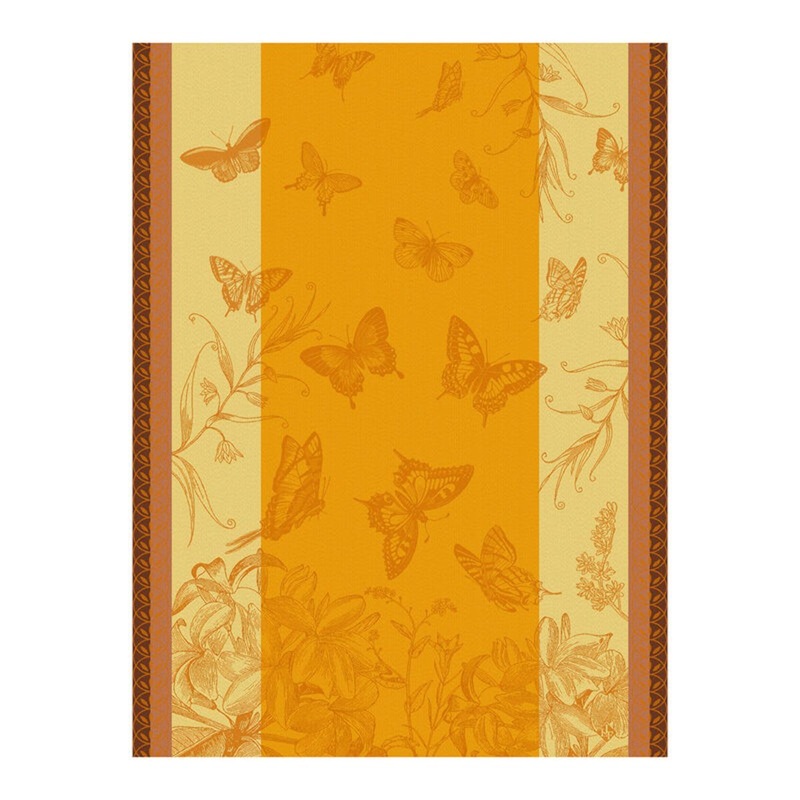 Le Jacquard Francaise Papillons Tea Towel - Yellow