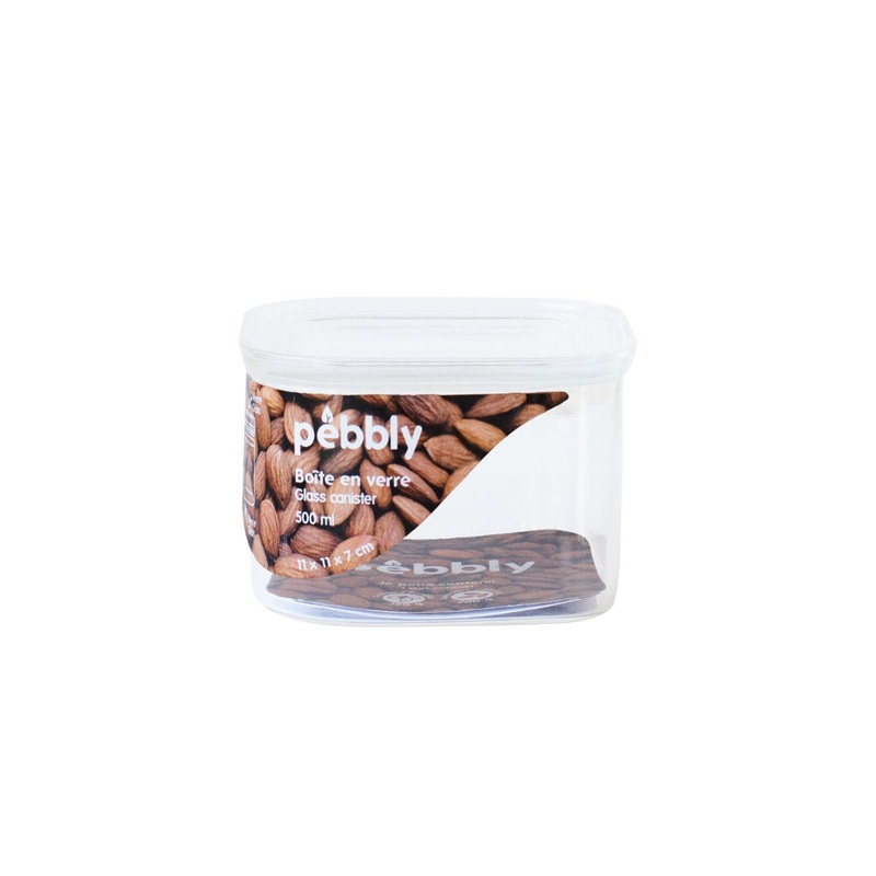 Pebbly Glass Square Storage Box - 500ml