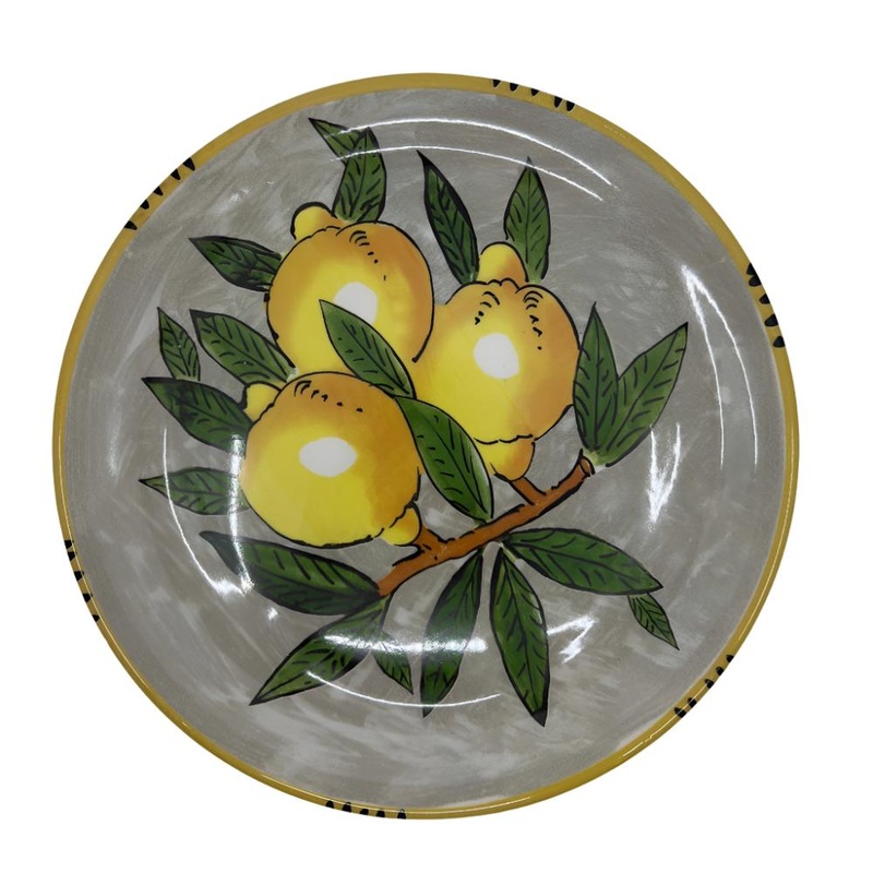 Sicilian Lemon Large Plate 31cm - Grey