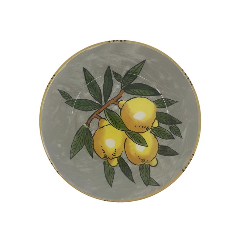 Sicilian Lemon Pasta Bowl 21cm - Grey