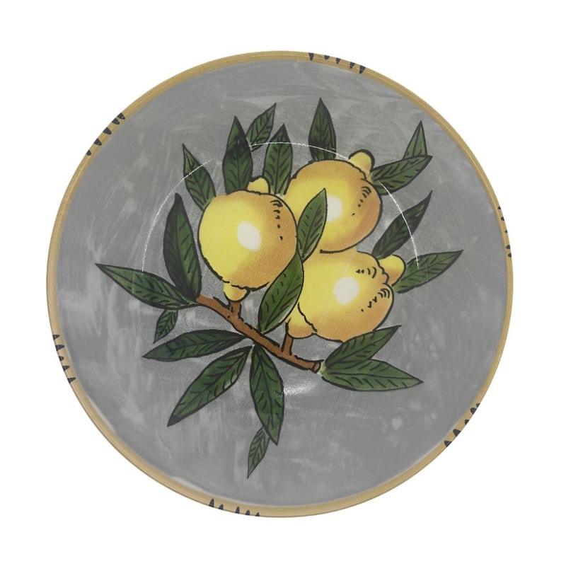 Sicilian Lemon Serving Bowl 30cm - Grey