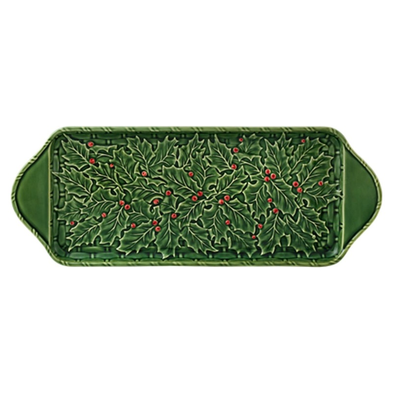 Bordallo Pinheiro Christmas Holly Tart Tray - Large