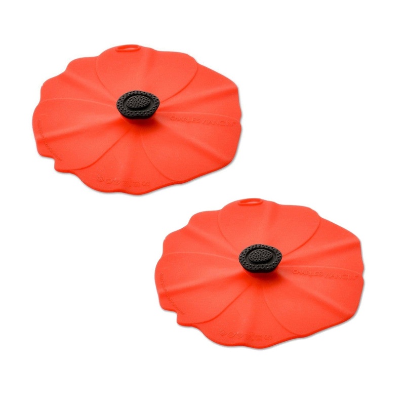 Charles Viancin Set of 2 Silicone Drinks Covers - Poppy