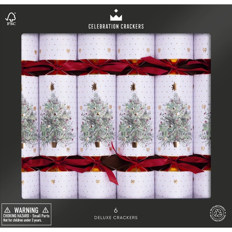 Watercolour Christmas Tree Crackers - Set of 6