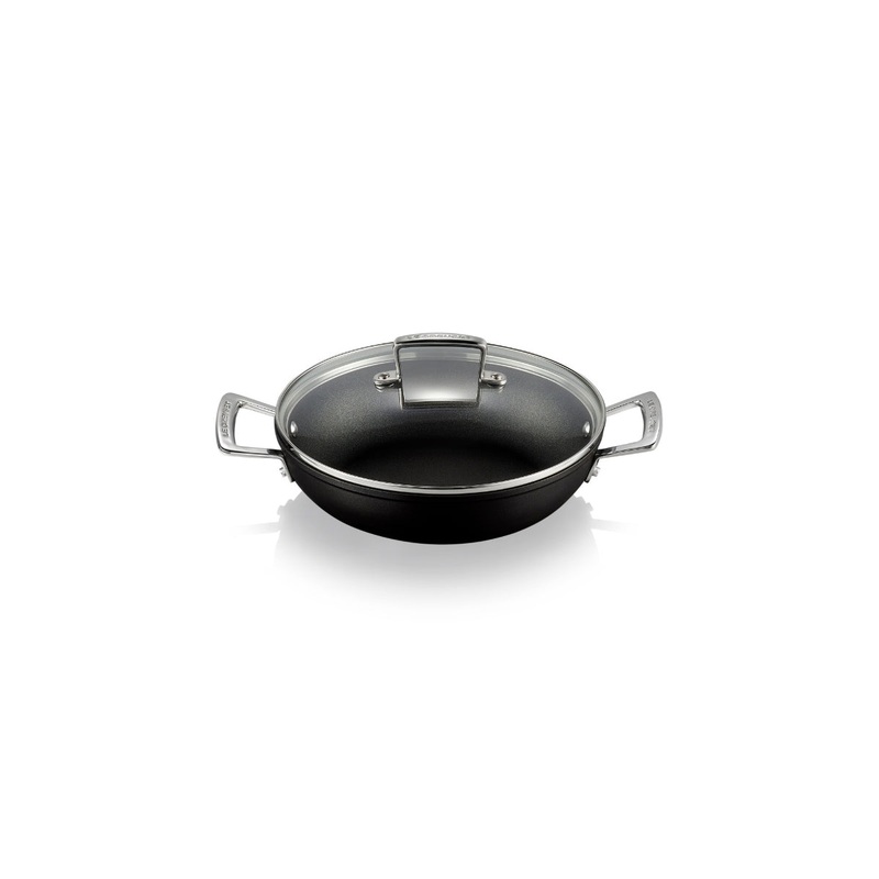 Le Creuset Toughened Non-Stick Shallow Casserole with Lid - 24cm
