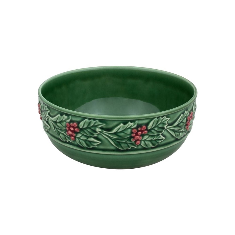 Bordallo Pinheiro Christmas Holly Bowl - 25cm