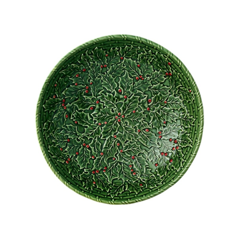 Bordallo Pinheiro Christmas Holly Serving Bowl - 35cm