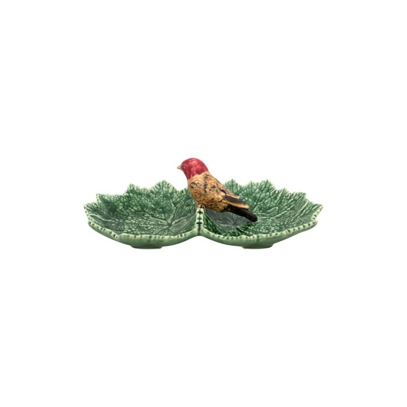 Bordallo Pinheiro Red Bird Leaf Dish - 22cm