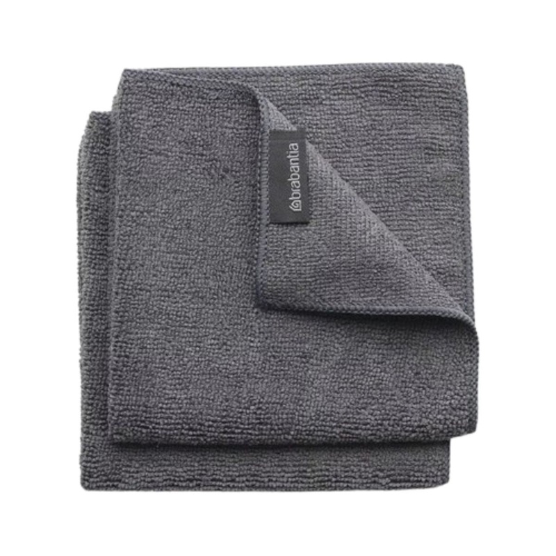 Brabantia Dark Grey Microfibre Dishcloths - Set of 2