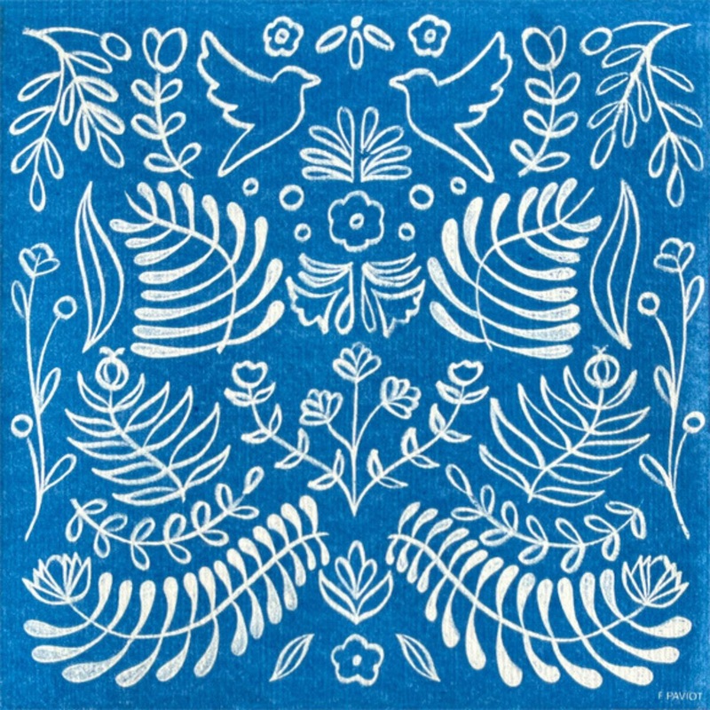 Francoise Paviot Dinner Napkins - Blue Amazonia