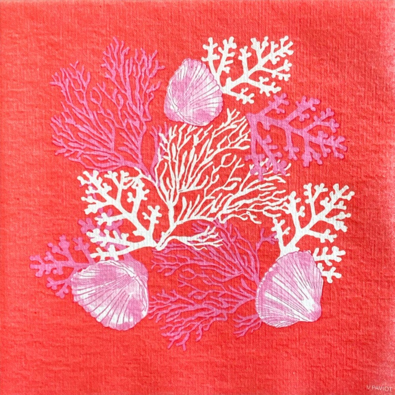 Francoise Paviot Dinner Napkins - Coral Red