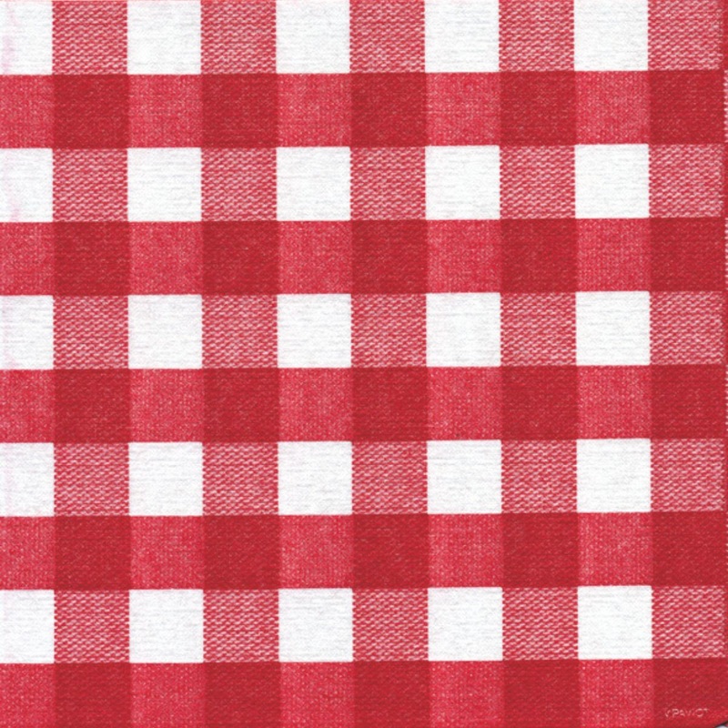 Francoise Paviot Dinner Napkins - Red Check