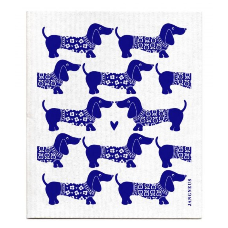 Jangneus Blue Dachshund Dishcloth