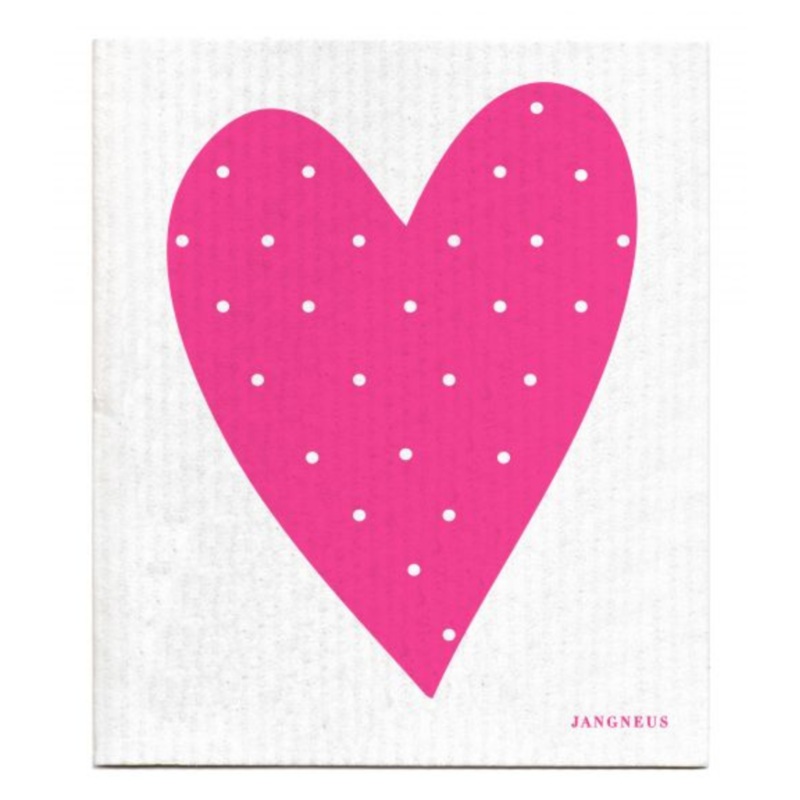 Jangneus Pink Heart Dishcloth