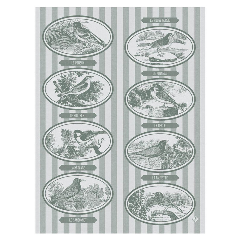 Le Jacquard Franais Melody Birds Tea Towel - Green